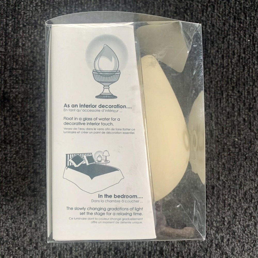 NIB Dreams White Water Drop Shaped Rainbow Gradient Color Changing Bath Light - Picture 6 of 8